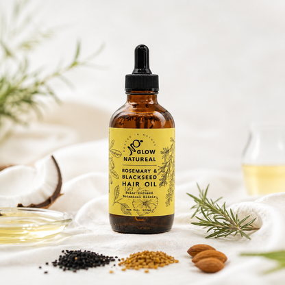 GLOWNATUREAL Rosemary & Black Seed Hair Nourishing Oil For Hair Growth, Strength & Scalp Care