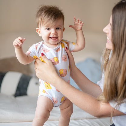 Wee Bean Organic Cotton Baby Onesie (Dim Sum) - Ultra Soft, Breathable & Stretchy Bodysuit for 0–18 Months