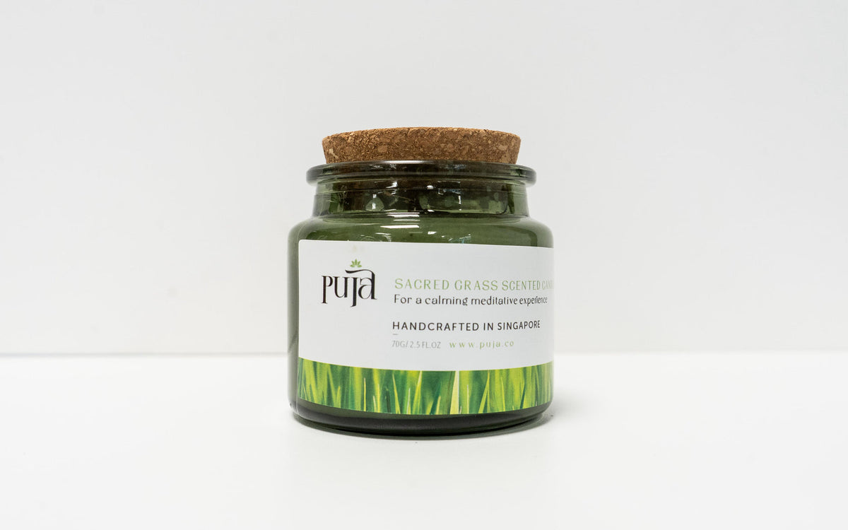 Sacred Grass Scented Soy Wax Candle by Puja