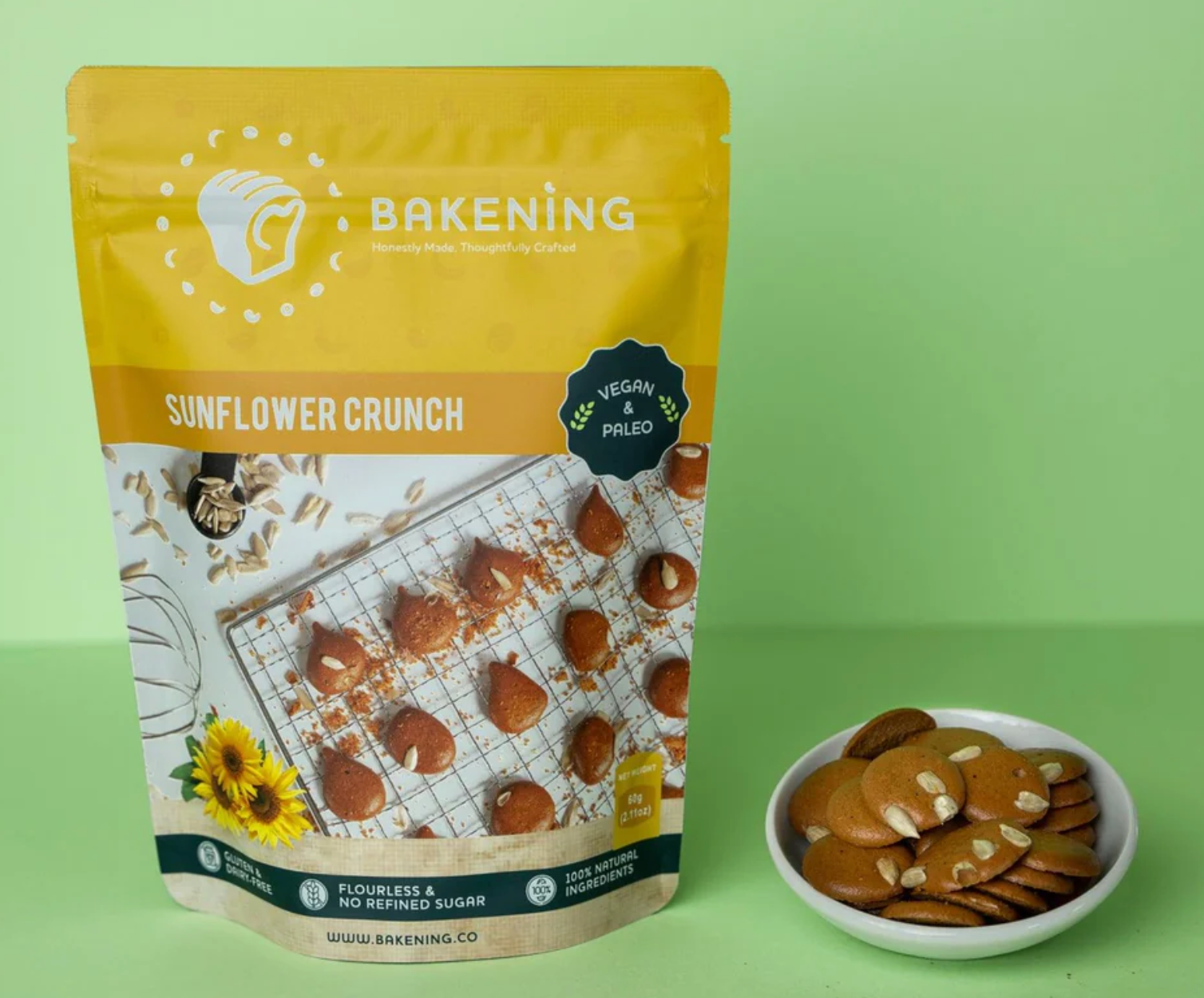 Sunflower Crunch Cookies by Bakening | Shop at The Green Collective