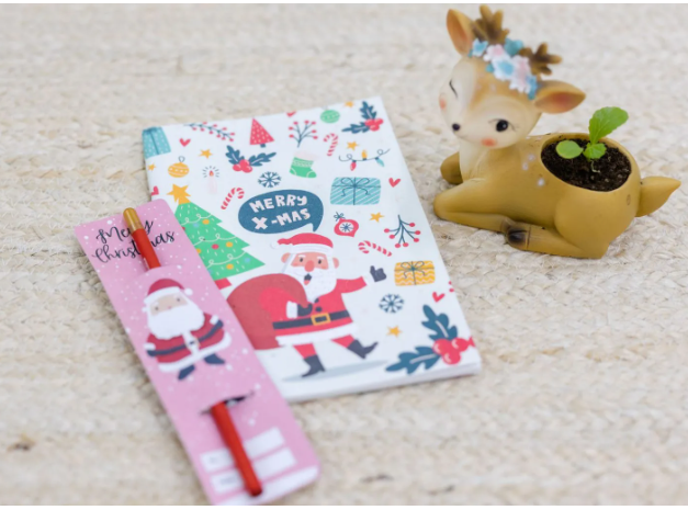 Purple & Pure Christmas Seed Notebook and Pencil Set