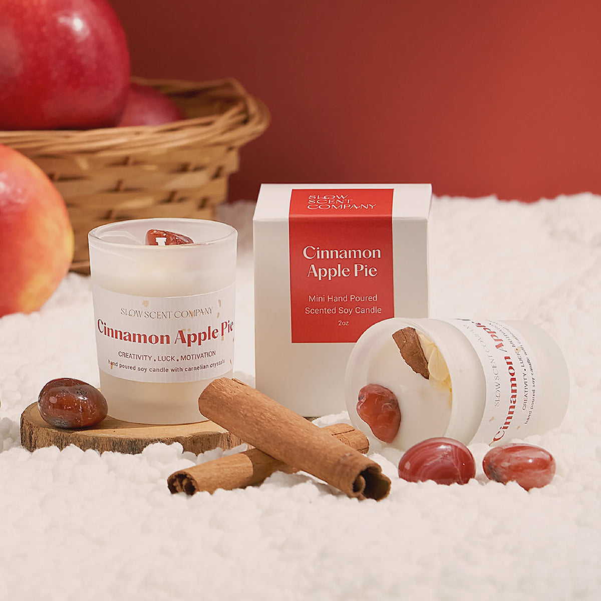 Slow Scent Cinnamon Apple Pie Crystal Soy Candle
