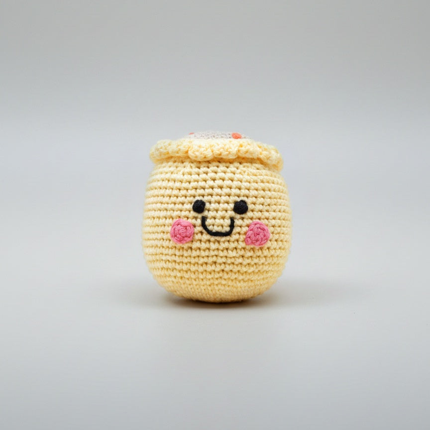 Wee Bean Organic Cotton Siu Mai Rattle Doll - Soft Sensory Doll for Newborns