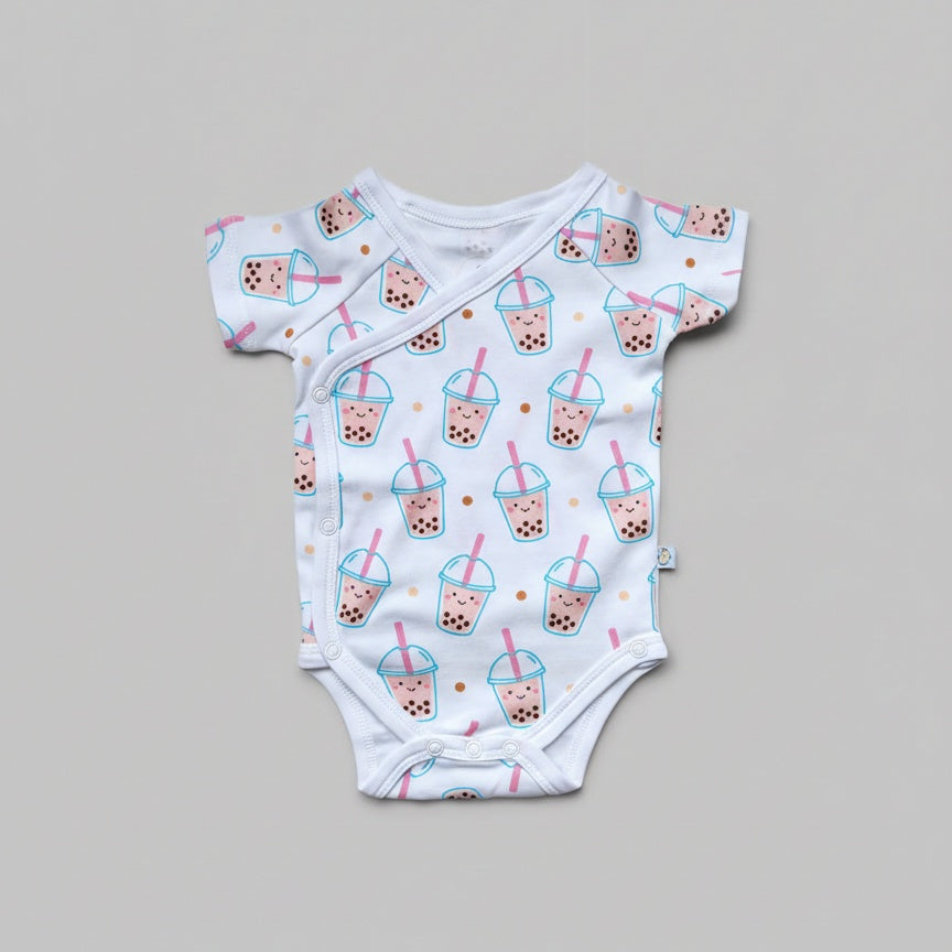 Wee Bean Organic Cotton Baby Onesie (Boba) - Soft Breathable Stretch Bodysuit for Newborns