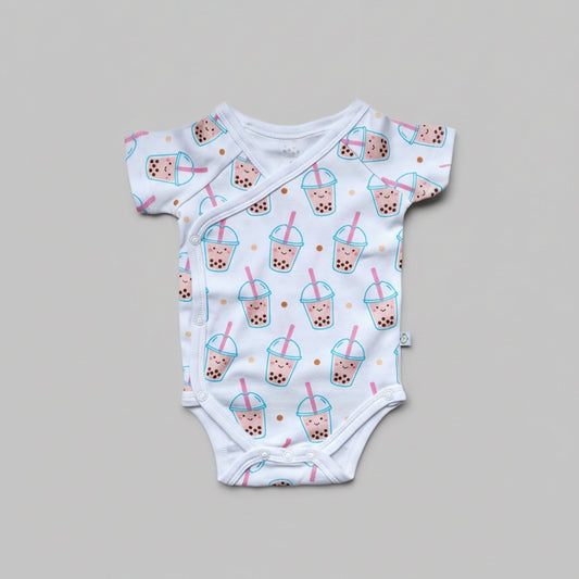 Wee Bean Organic Cotton Baby Onesie (Boba) - Soft Breathable Stretch Bodysuit for Newborns
