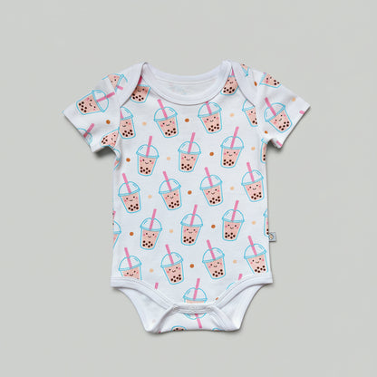 Wee Bean Organic Cotton Baby Onesie (Boba) - Soft Breathable Stretch Bodysuit for Newborns