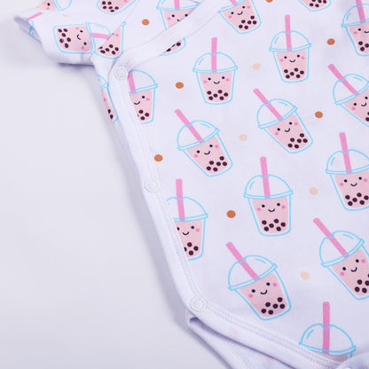 Wee Bean Organic Cotton Baby Onesie (Boba) - Soft Breathable Stretch Bodysuit for Newborns