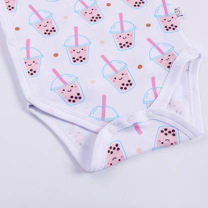 Wee Bean Organic Cotton Baby Onesie (Boba) - Soft Breathable Stretch Bodysuit for Newborns