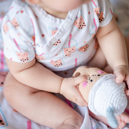 Wee Bean Organic Cotton Baby Onesie (Boba) - Soft Breathable Stretch Bodysuit for Newborns