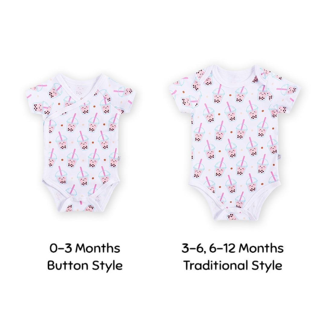 Wee Bean Organic Cotton Baby Onesie (Boba) - Soft Breathable Stretch Bodysuit for Newborns