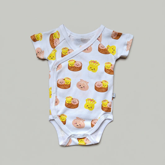 Wee Bean Organic Cotton Baby Onesie (Dim Sum) - Ultra Soft, Breathable & Stretchy Bodysuit for 0–18 Months