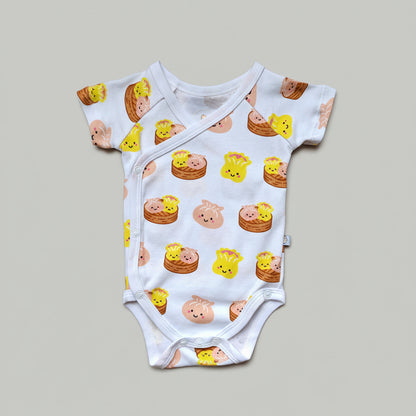 Wee Bean Organic Cotton Baby Onesie (Dim Sum) - Ultra Soft, Breathable & Stretchy Bodysuit for 0–18 Months