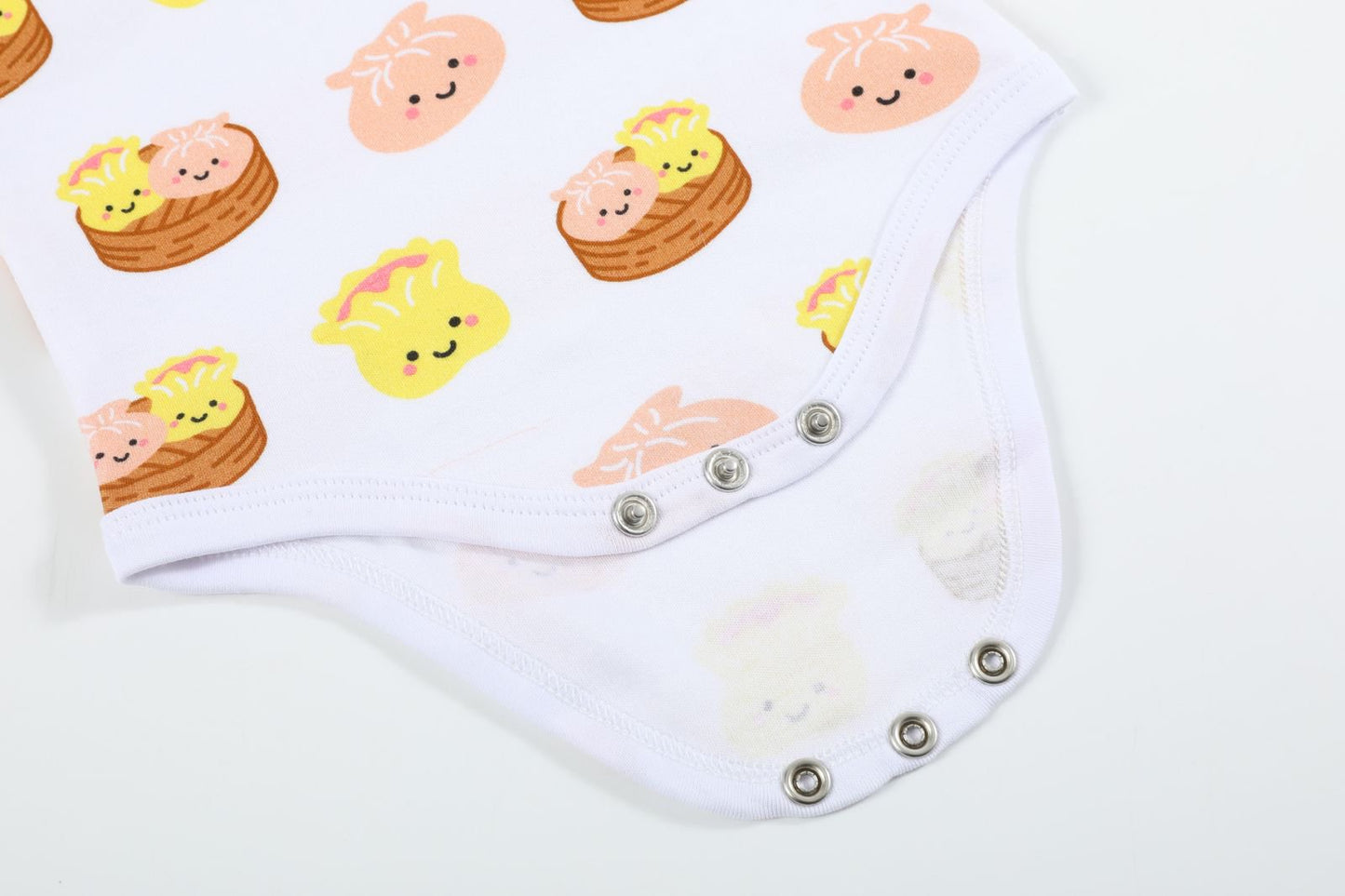 Wee Bean Organic Cotton Baby Onesie (Dim Sum) - Ultra Soft, Breathable & Stretchy Bodysuit for 0–18 Months