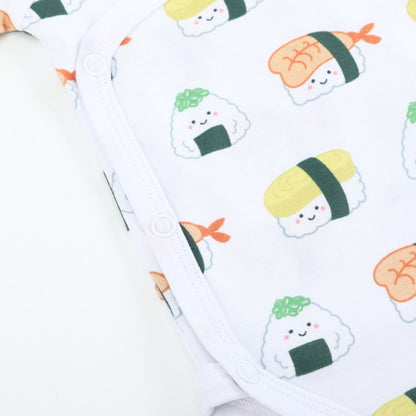 Wee Bean Organic Cotton Baby Onesie (Sushi) - Ultra Soft, Breathable & Stretchy Bodysuit