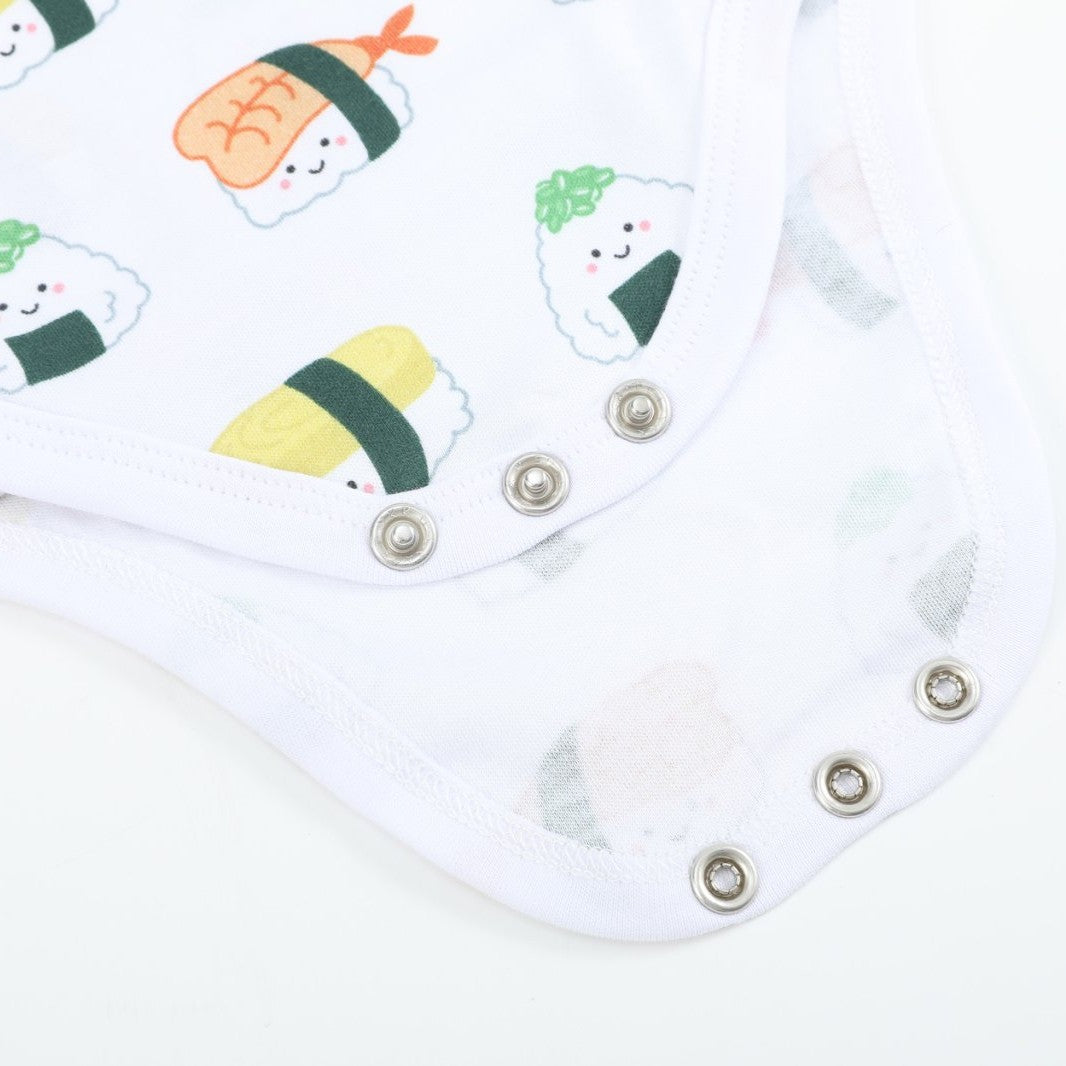 Wee Bean Organic Cotton Baby Onesie (Sushi) - Ultra Soft, Breathable & Stretchy Bodysuit