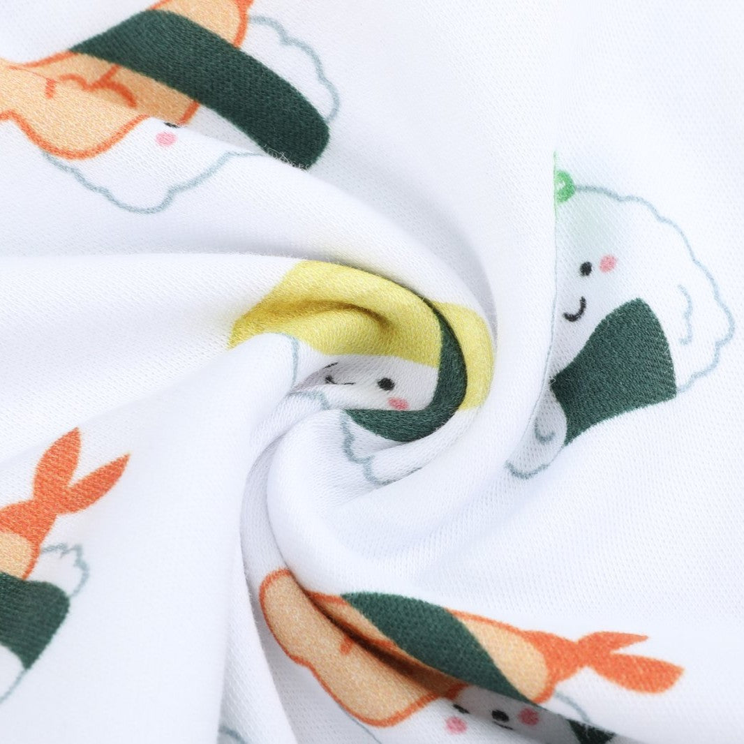 Wee Bean Organic Cotton Baby Onesie (Sushi) - Ultra Soft, Breathable & Stretchy Bodysuit
