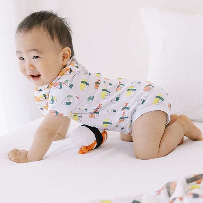 Wee Bean Organic Cotton Baby Onesie (Sushi) - Ultra Soft, Breathable & Stretchy Bodysuit