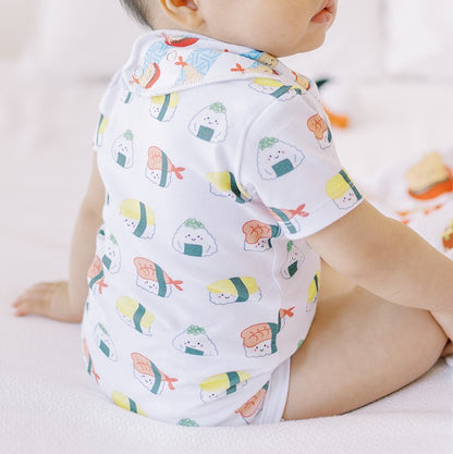 Wee Bean Organic Cotton Baby Onesie (Sushi) - Ultra Soft, Breathable & Stretchy Bodysuit