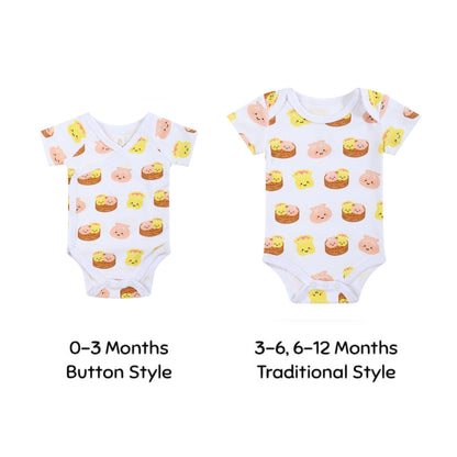 Wee Bean Organic Cotton Baby Onesie (Dim Sum) - Ultra Soft, Breathable & Stretchy Bodysuit for 0–18 Months