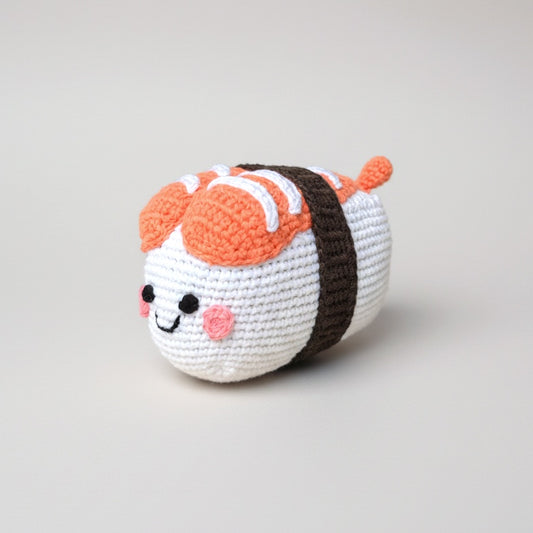Wee Bean Organic Cotton Crochet Rattle Doll - Soft Sensory Toy for Newborns