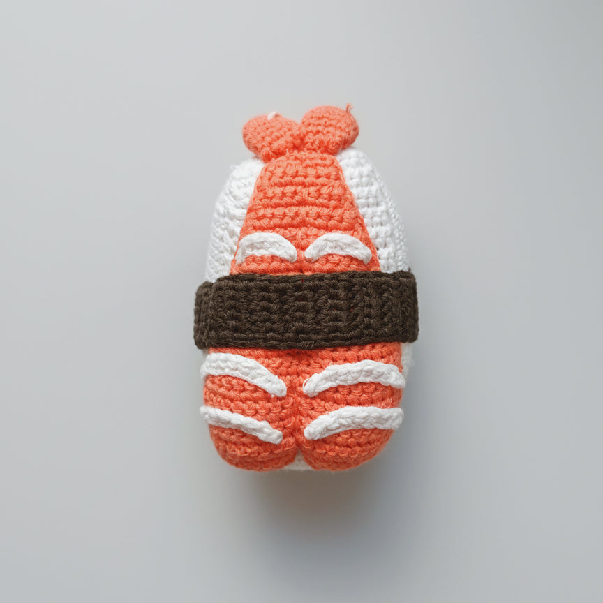 Wee Bean Organic Cotton Crochet Rattle Doll - Soft Sensory Toy for Newborns