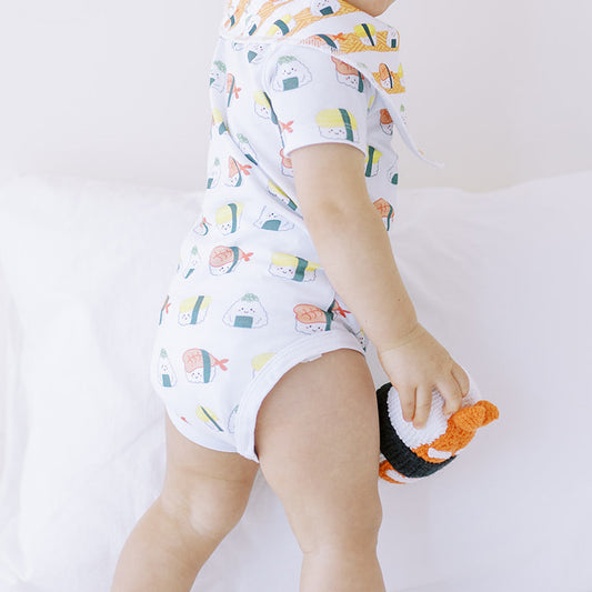 Wee Bean Organic Cotton Baby Onesie (Sushi) - Ultra Soft, Breathable & Stretchy Bodysuit