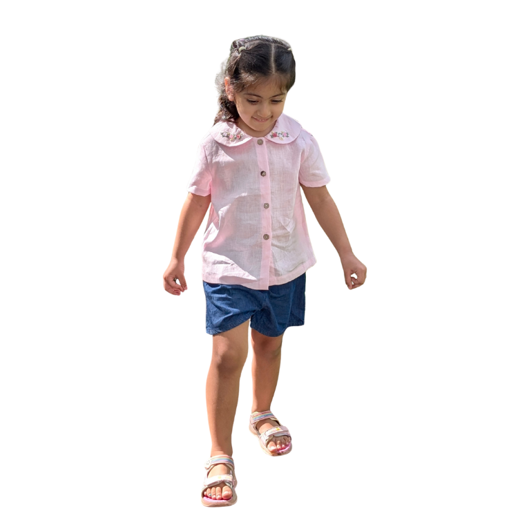 The Purestitch Collared Daisy Pink Shirt