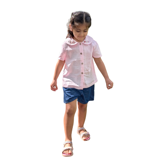 The Purestitch Collared Daisy Pink Shirt