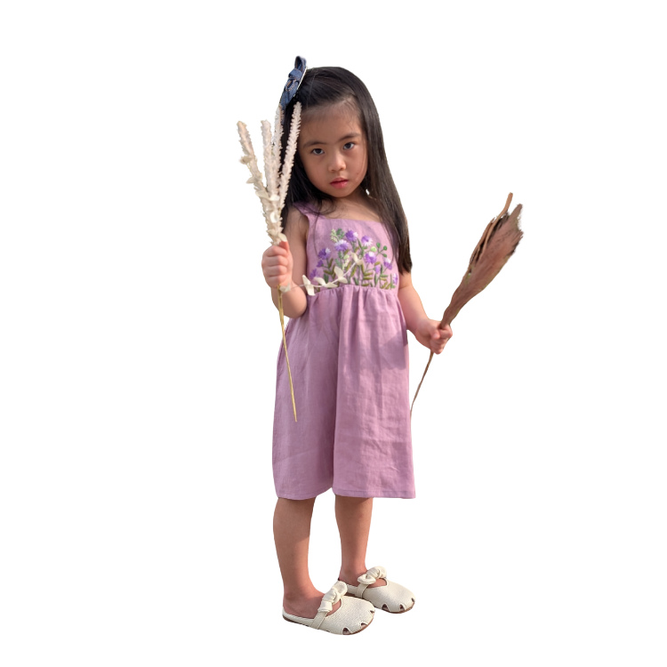 The Purestitch Lavender Bloom Dress for Girls