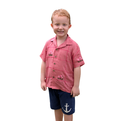 The Purestitch Pink tulip boys shirt