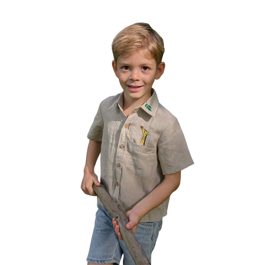 The Purestitch Giraffe Stories 100% Pure Linen Shirt