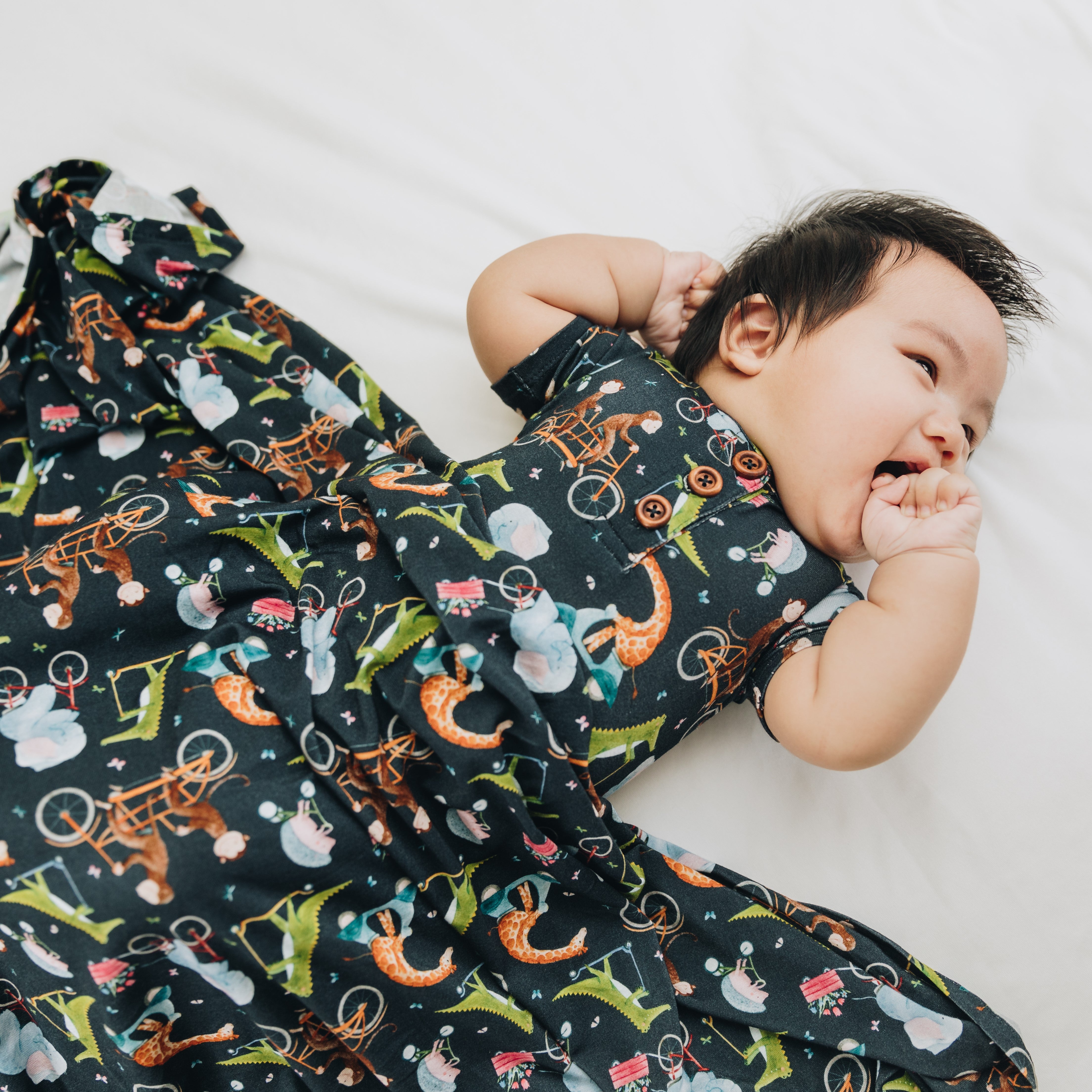 Cycle Safari Swaddle and Hat set | kids Fashion | The Green Collective SG