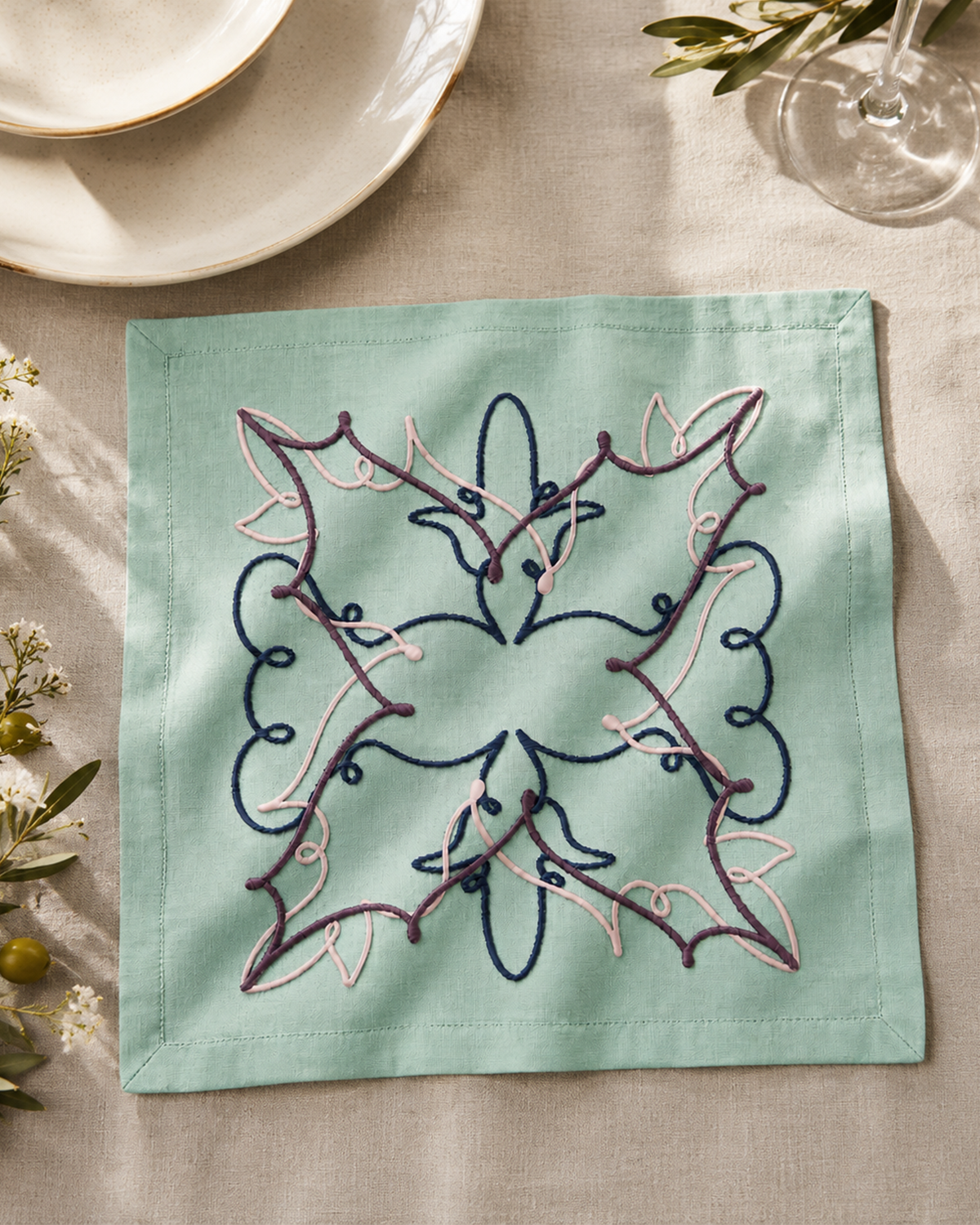 The Mosaique Rambat Cocktail Napkin by Meja - Set of 2