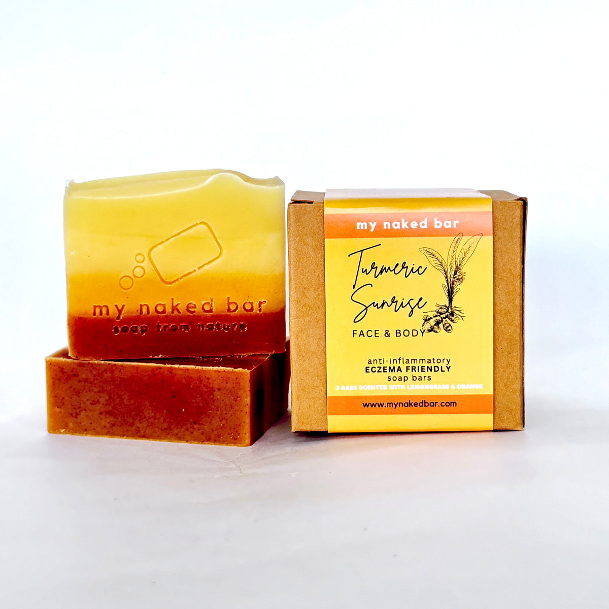 My Naked Bar Turmeric Sunrise Gift Box - Anti-inflammatory Soap Bars for Dry Itchy Skin