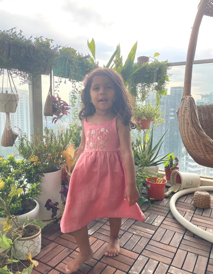 The Purestitch Salmon Floral Dreams Dress