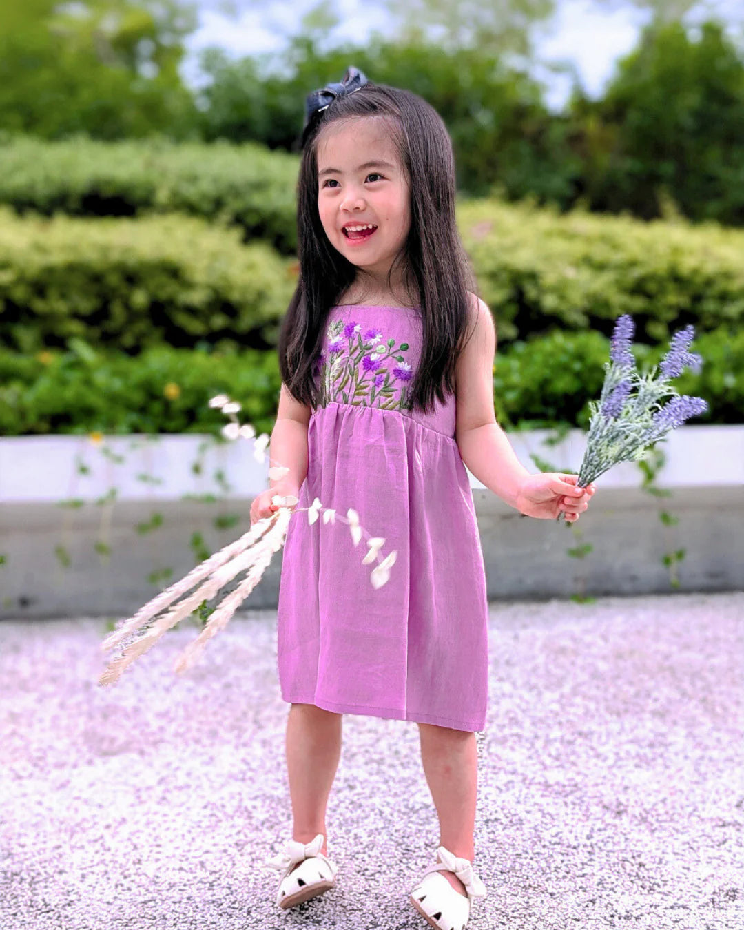 The Purestitch Lavender Bloom Dress for Girls