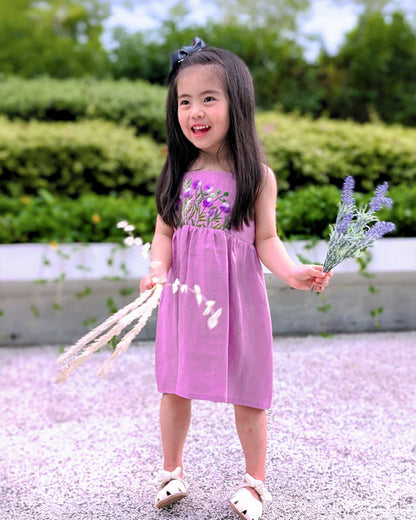 The Purestitch Lavender Bloom Dress for Girls