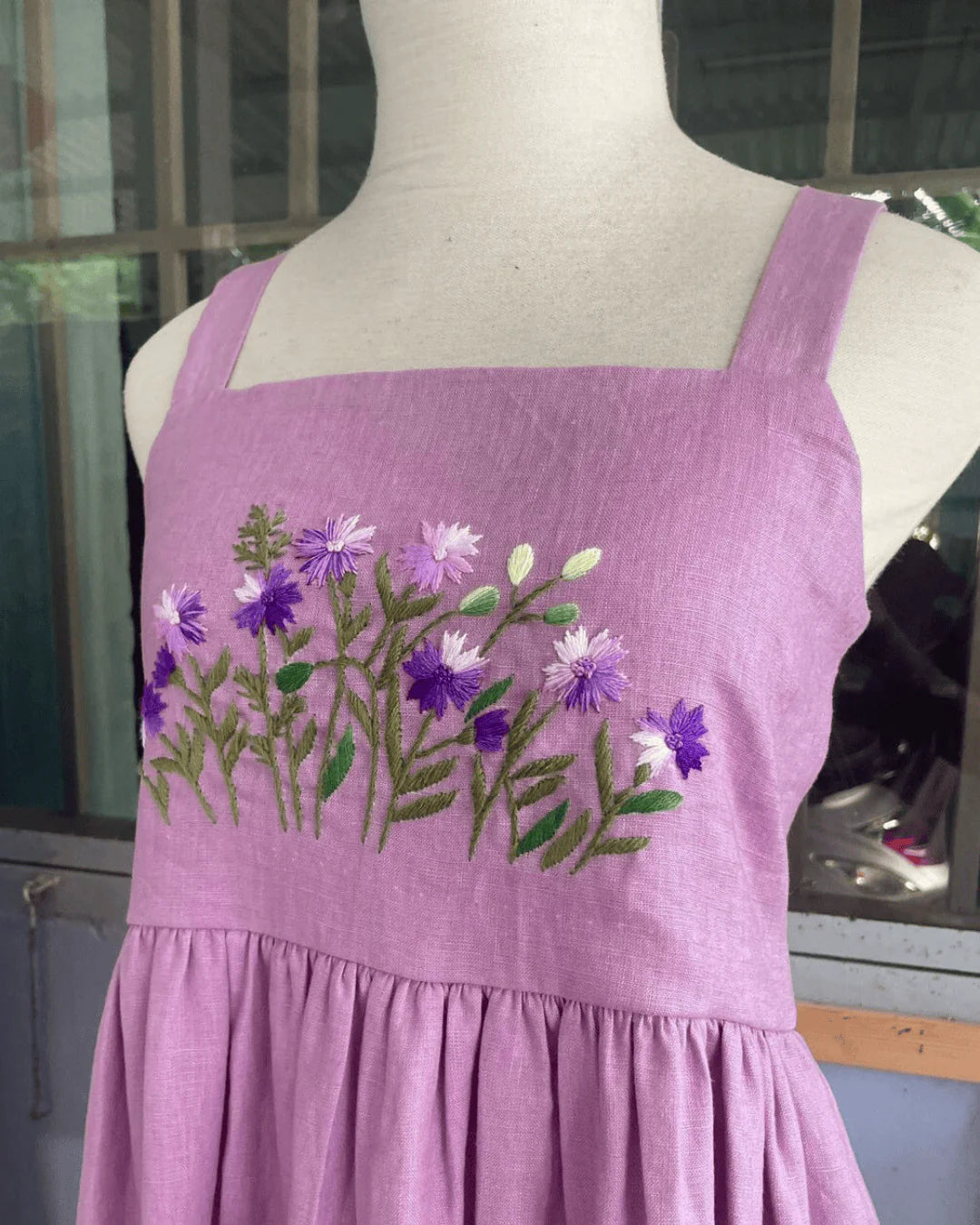 The Purestitch Lavender Bloom Dress for Girls