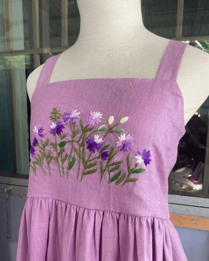 The Purestitch Lavender Bloom Dress for Girls