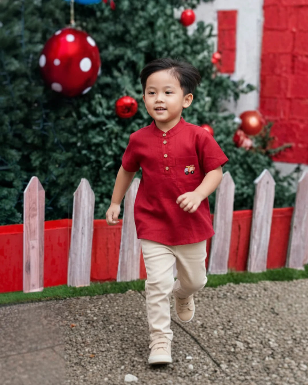 Purestitch Red Dumpster Truck Shirt for Boys