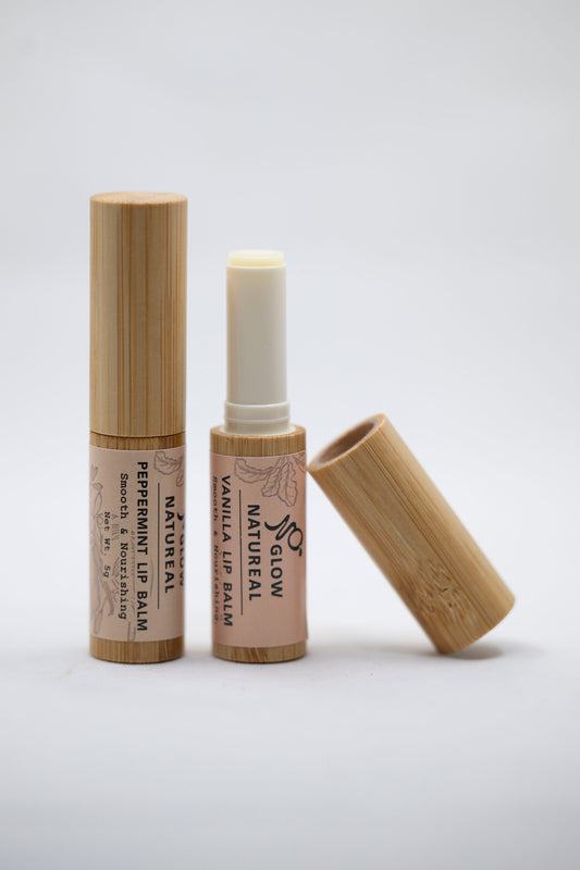 Glownatureal Organic Peppermint Lip Balm – Cocoa Butter, Castor Oil & Vitamin E