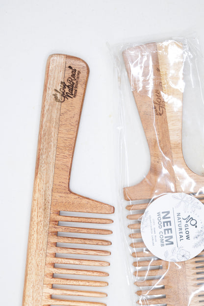 Glownatureal Handmade Detangling Neem Wood Comb