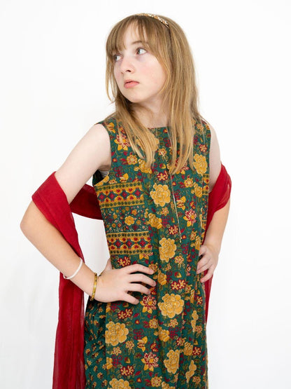 Vanya Floral Girls Kurti & Palazzo Set in Cotton