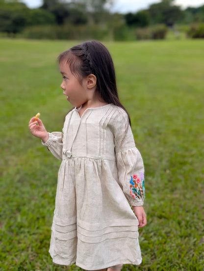 The Purestitch Whimsy Blossom Neutral Shirt for Girls & Mom