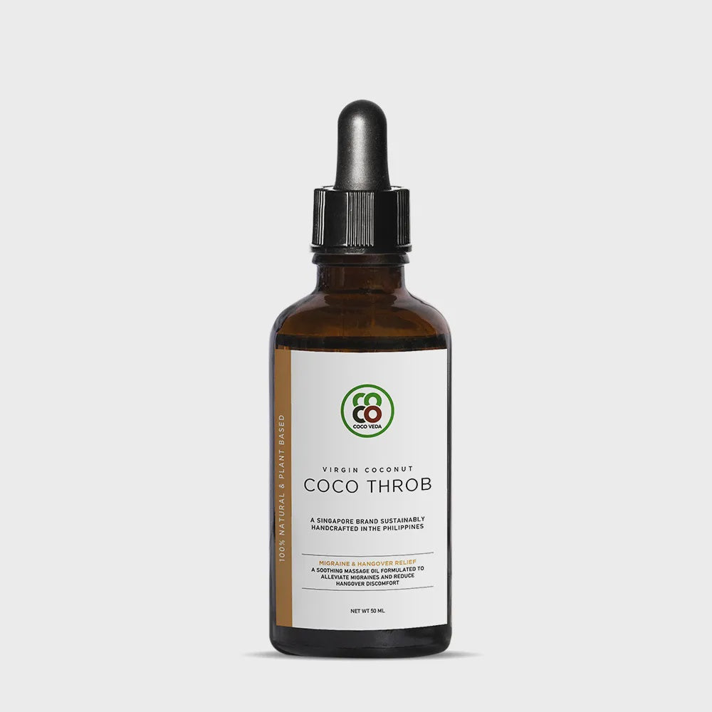 Coco Veda Coco Throb Massage Oil for Migraines, Headaches, Tension & Hangover Relief