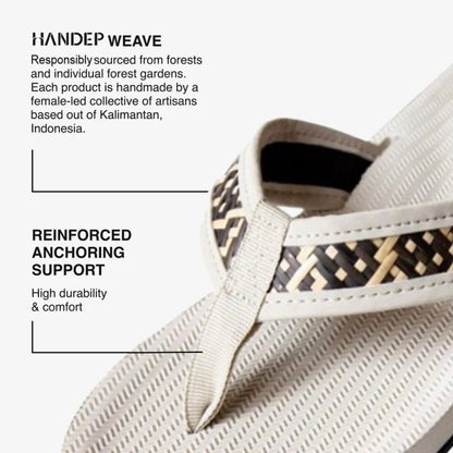 Indosole Handep Mens Flip Flops Handmade Artisan Weave Sea Salt/Gegatas