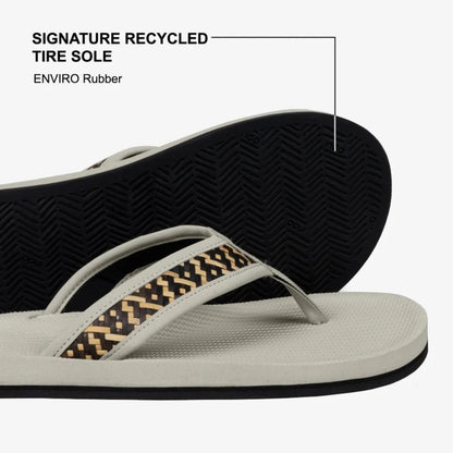 Indosole Handep Mens Flip Flops Handmade Artisan Weave Sea Salt/Gegatas