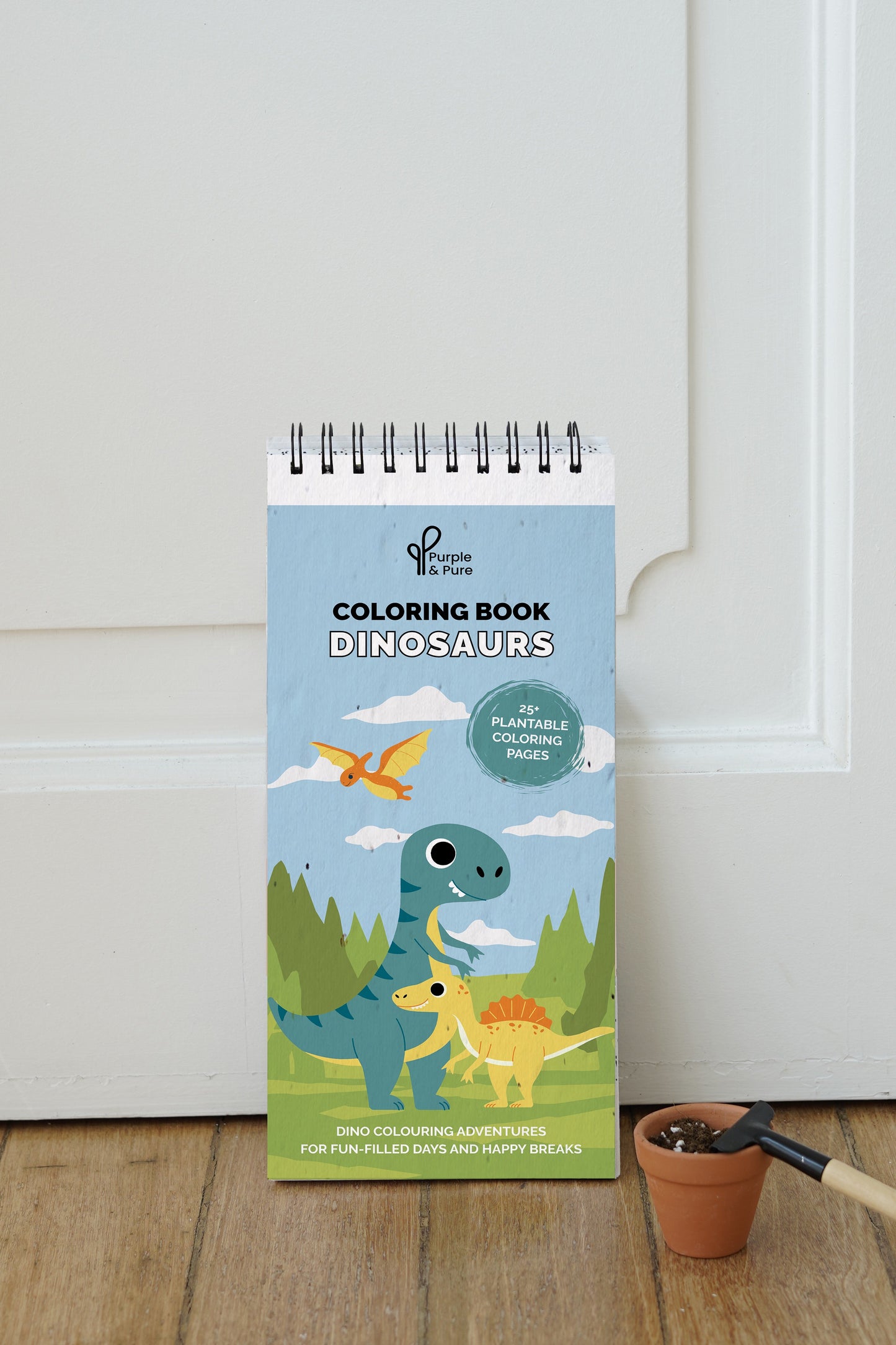 Purple & Pure Dinosaurs Plantable Colouring book