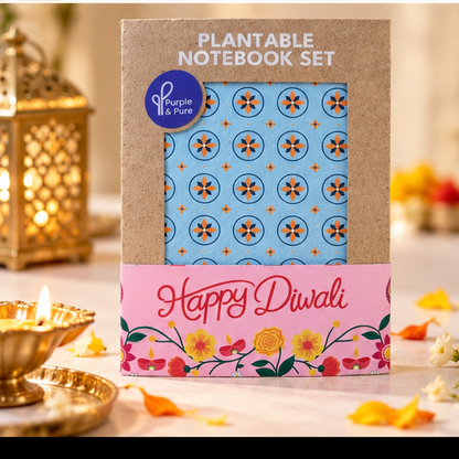 Purple & Pure Plantable Notebook Set – Diwali Edition