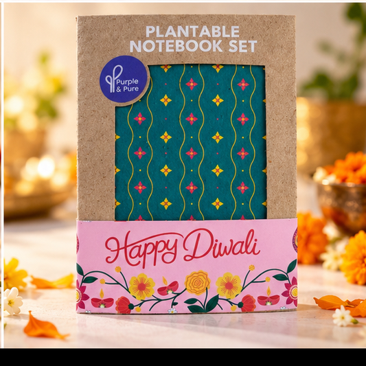 Purple & Pure Plantable Notebook Set – Diwali Edition